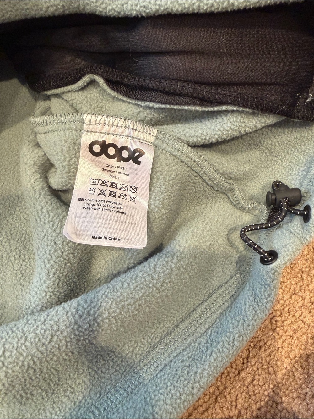 DOPE Sage Green Fleece Pullover Hoodie - Picture 4 of 5
